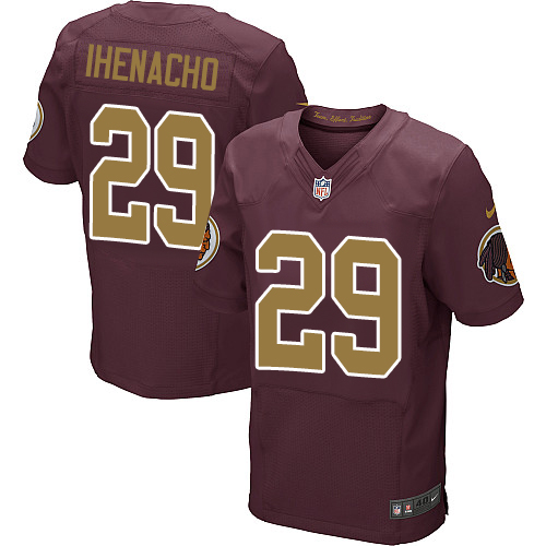 Men's Elite Duke Ihenacho Nike Jersey Burgundy Red Alternate - #29 80th Anniversary NFL Washington Redskins